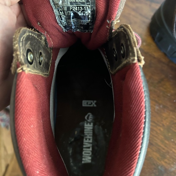 Wolverine Brown Leather Lace Up Non Slip Work Boots Mens Size 12 - Picture 8 of 11